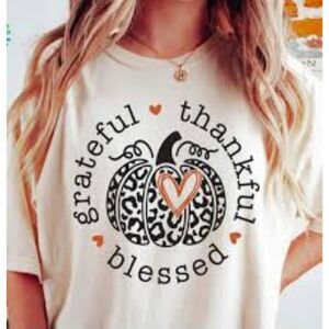 Grateful, Thankful, Blessed Leopard Pumpkin Graphic Tee